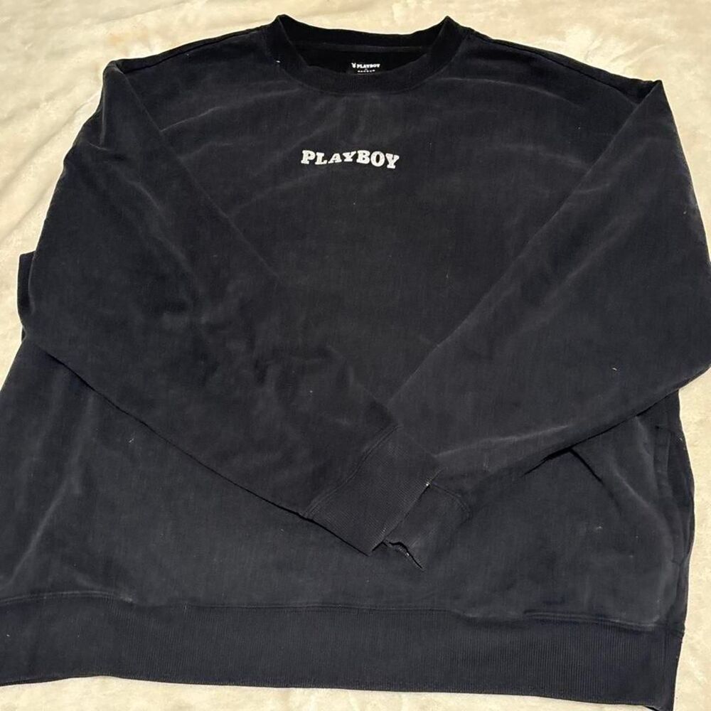 Playboy Women's Black and Navy Sweatshirt
